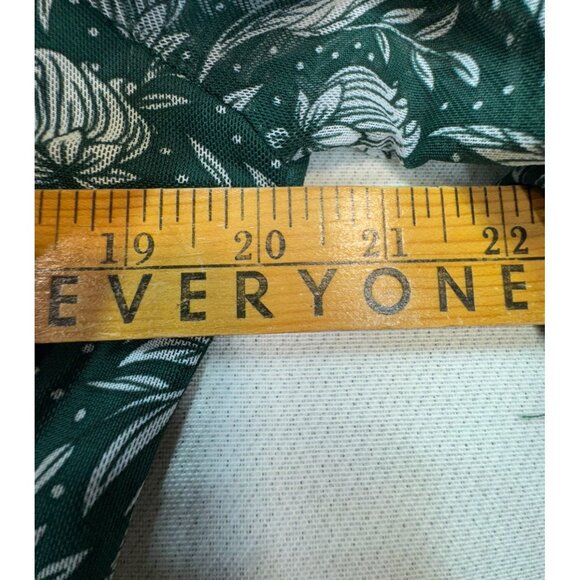 Harlow & Rose Womens High Low Maxi Dress XL Green White Floral Print Coastal - Picture 10 of 16